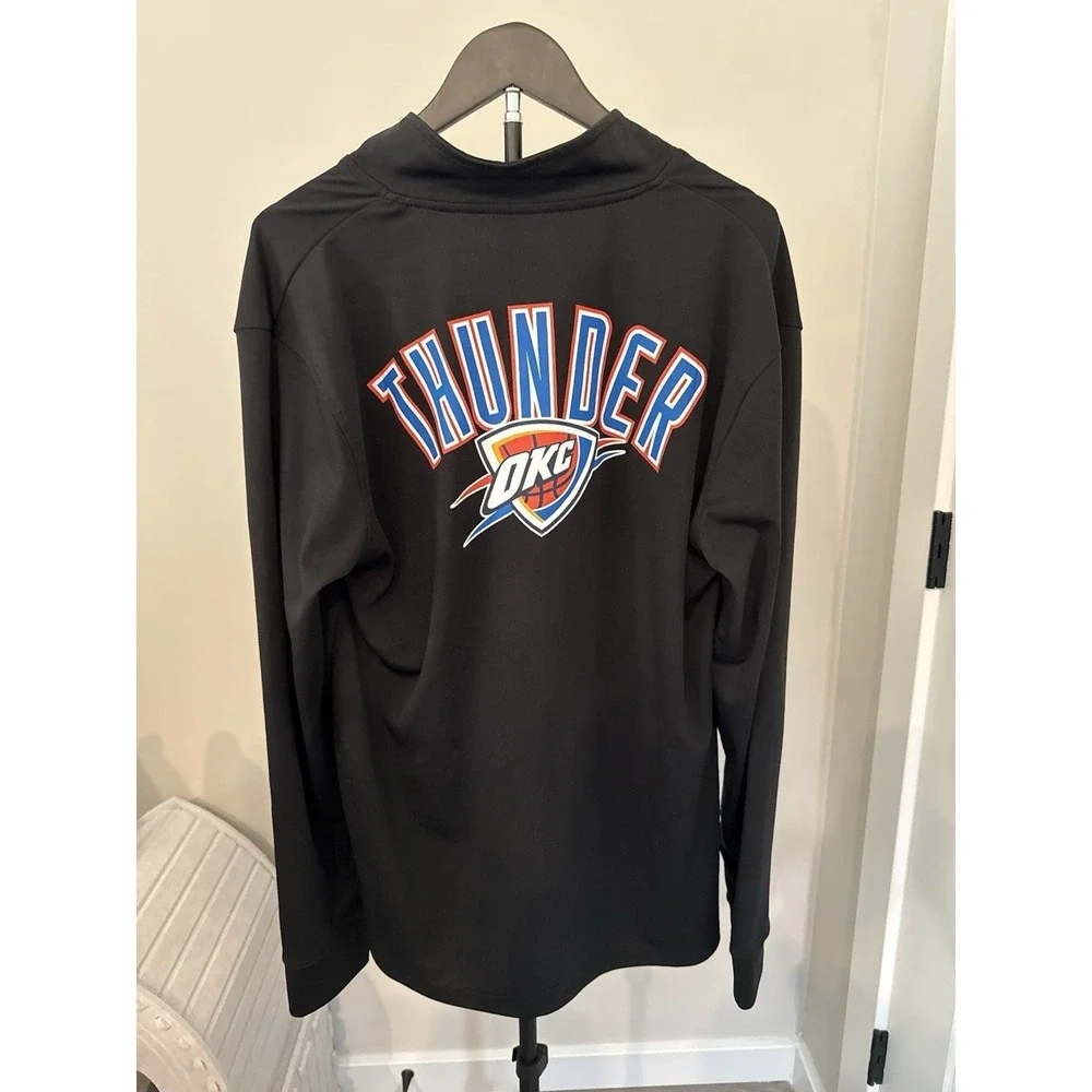 OKC Thunder Net-Dri 1/4 Zip Pullover Mens Large Black Athletic Long Sleeve